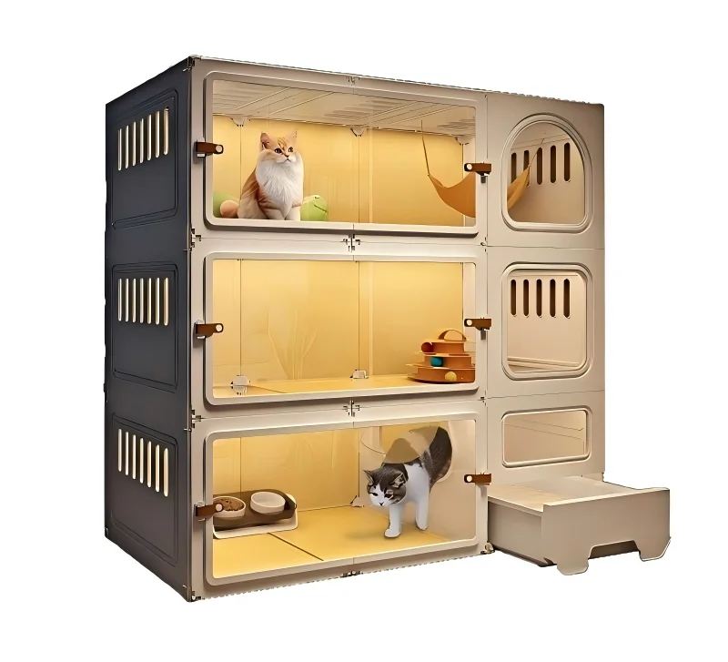 Luxury Cat Villa Pet House with Litter Box All-in-One Indoor Home Use for Cute Cats