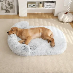 Luxury Classic Fashion Orthopedic Dog Bed Comfortable Long Haired Plush Rectangle Pet Nest Winter Warm Heated Solid Foam