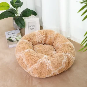 Luxury Comfortable Fluffy Round Soft Non Slip Pet Beds Accessories for Dogs and Cats
