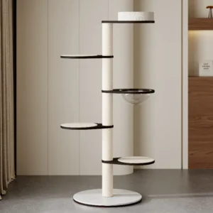 Luxury Comfortable Wooden Cat Climbing Frame Wooden Cat Tree with Sisal Rope Cat Scratching Board
