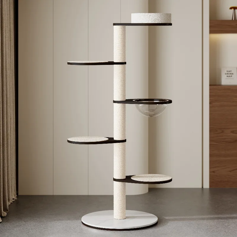 Luxury Comfortable Wooden Cat Climbing Frame Wooden Cat Tree with Sisal Rope Cat Scratching Board