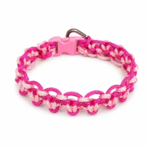 Luxury Custom Adjustable Ring Pet Dog Collar Exquisite Woven Nylon Fashion Design with Safety Release Buckle