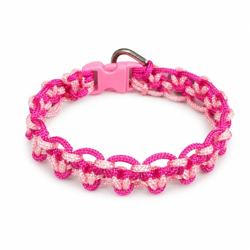 Luxury Custom Adjustable Ring Pet Dog Collar Exquisite Woven Nylon Fashion Design with Safety Release Buckle