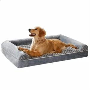 Luxury Custom OEM Orthopedic Dog Bed Detachable and Washable Large Size Pet Dog Sofa Bed Gray Bed