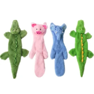 Luxury Cute Custom Plush Dog Toy No Stuffing Durable Bite Resistant Chew Toy with Squeakers Funny Simulated Animal Design