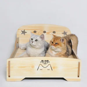 Luxury Design Detachable Pet Cot Accessories Small Dog Cat Wooden Bed 60x45x28cm Comfortable Sleep