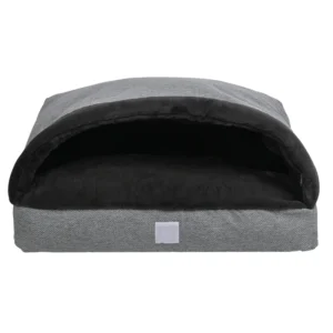 Luxury Dog Bed for Large Dogs Removable Cover Rabbit Fur Round Plaid Design Heavy-Duty Winter Use