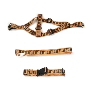 Luxury Dog Harness Leash Set Fur Trim Nylon French Bulldog Schnauzer Corgi Chihuahua All Sizes Dog Collar Accessories CH1001