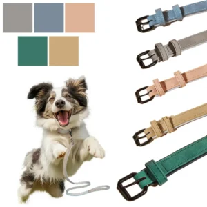 Luxury Double-Layer Pet Collar Waterproof Anti-Lost Adjustable Thickened PU Leather Dog Collar