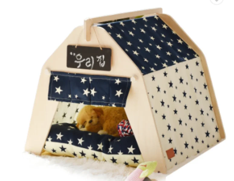 Luxury Eco Friendly Modern Pet Furniture Tent Easy Clean Assembled Cat Scratcher House for Cats and Dogs with Animal Pattern