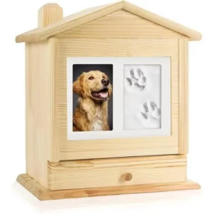Luxury Eco-Friendly Modern Wooden Pet Casket & Cremation Urn Handmade Ashes Box for Dogs & Cats Touching Memorial