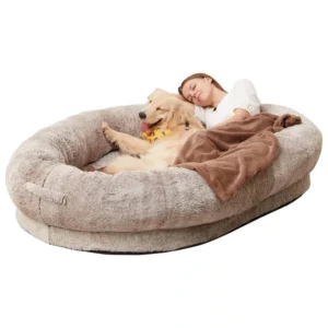Luxury Eco friendly Solid Dog Beds for Large Dogs Human Sized Plush Soft Washable Durable Pet Bed Giant