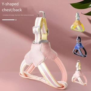 Luxury Fashion Colorful Dog Chest Harness Saddle-Style Breathable Adjustable Durable Washable Terylene Outdoor Pet Harness