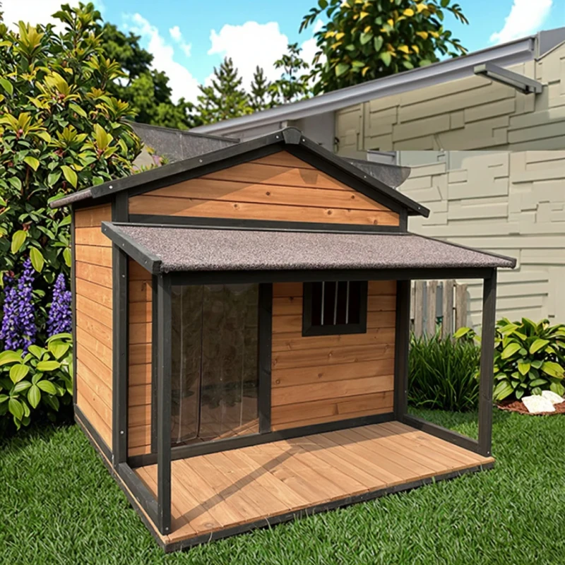 Luxury Fashion Print Wooden Dog Villa Kennel Durable Sustainable Outdoor Leisure Dog House for Dogs with No Assembly