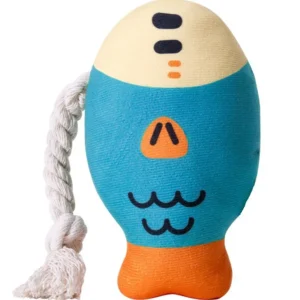 Luxury Fish Style Plush Dog Squeak Toy Interactive Chew Molar Teeth Cleaning Bite Resistant Eco Friendly PP Cotton Filling