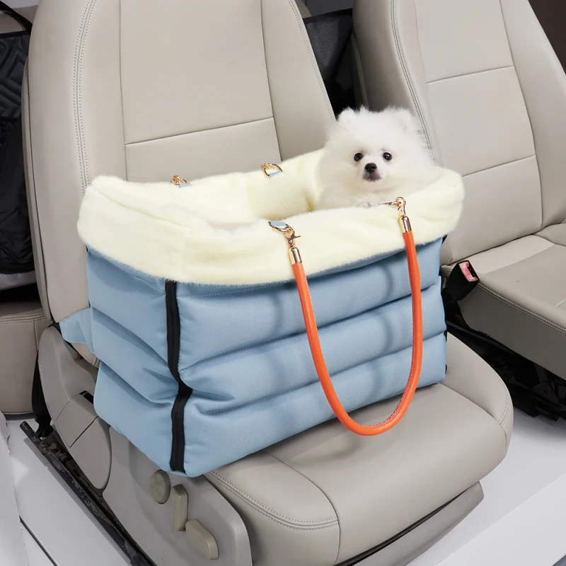 Luxury Fluffy Pet Carriers Dog Travel Outdoor Bag Soft Cushion Pet Carrying Bag Solid Rope Foldable Car Travel Accessories