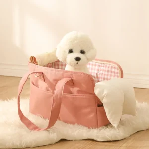 Luxury Foldable Pet Travel Carrier Bag Comfortable Portable Container for Small Dogs and Cats for Outings Traveling