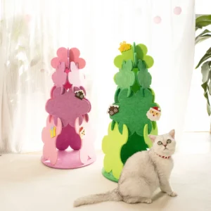 Luxury Grey Cat Tree Design Cat Tower Natural Scratching Post Scratcher Climbing Cat House Trees for Kittens