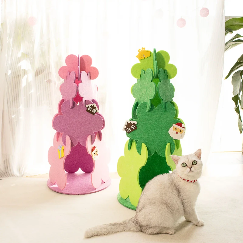 Luxury Grey Cat Tree Design Cat Tower Natural Scratching Post Scratcher Climbing Cat House Trees for Kittens