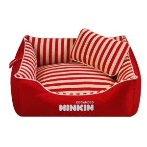 Luxury Human Size Striped Eco Friendly Bed for Large Dogs New Design Soft Plush Warmth Comfortable Pet Bed Accessories