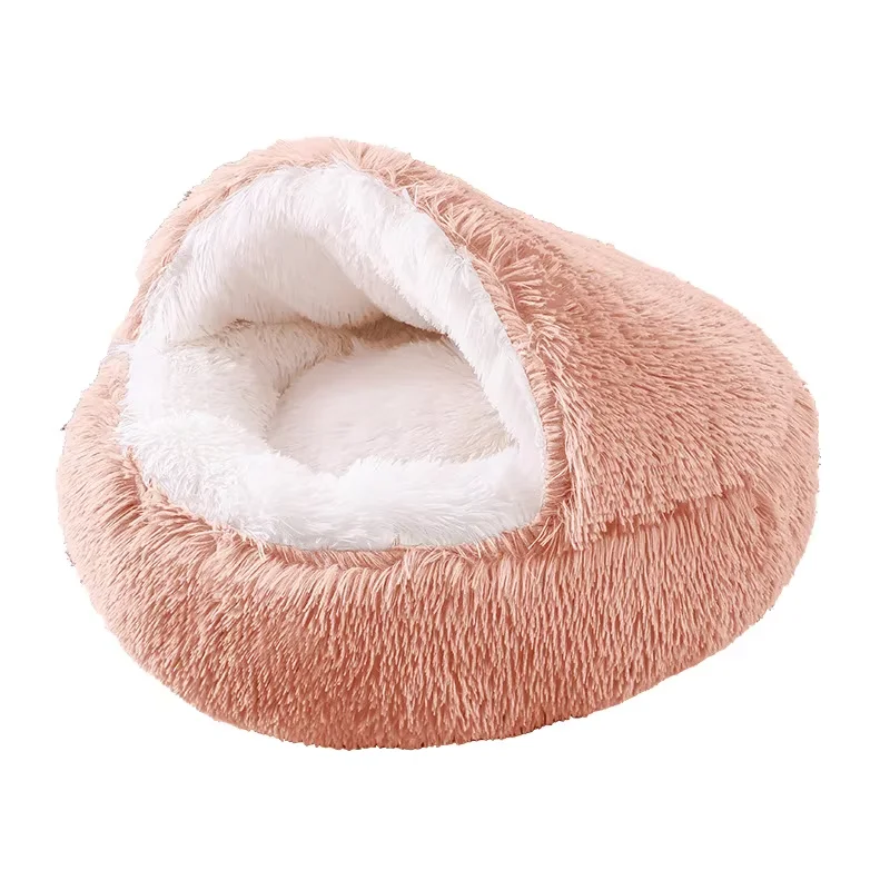 Luxury Indoor Cat Bed Round Faux Fur Pet House Furniture Comfortable Winter Style Cartoon Fashion for Dogs Bulk Offer