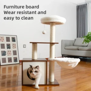Luxury Indoor Wooden Cat House Furniture Side Table Cabinet Cats Cage Pet Houses Enclosure Cat Trees Halloween