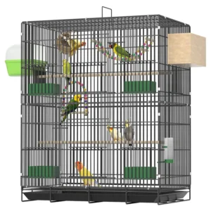 Luxury Large Double Layer Metal Bird Cage Box Ecological Multi Tier Parrot Cage Sturdy Frame Parakeet Home Pet Breeding