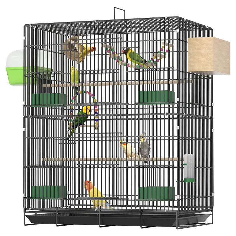 Luxury Large Double Layer Metal Bird Cage Box Ecological Multi Tier Parrot Cage Sturdy Frame Parakeet Home Pet Breeding