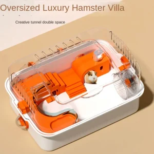Luxury Large Space Plastic Eco-friendly Full Set Golden Bear Oversized Villa Hamster Cage Combination Small Animal Supplies