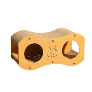 Luxury Modern Durable All Season Wooden Cat House with Corrugated Scratcher Double Layer Pet Furniture for Indoor Cats