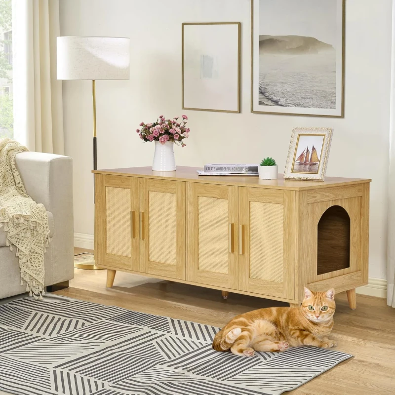 Luxury Modern MDF Pet Furniture Rabbit and Cat House Living Room Indoor Crate