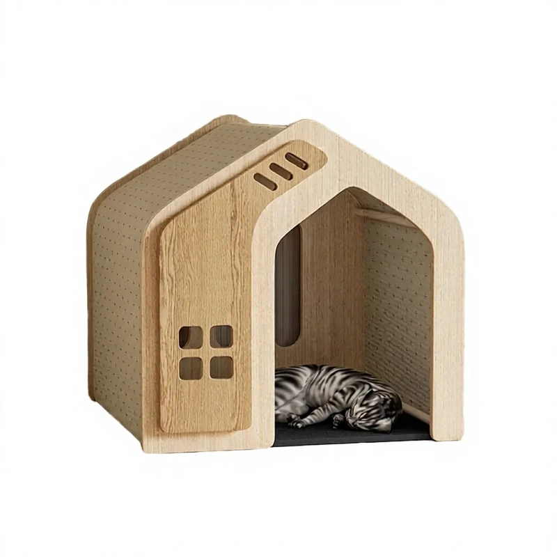 Luxury Modern Medium sized Solid Wood Eco Friendly Indoor Use Pet Dog Houses All Seasons Cages with Push Up Closure