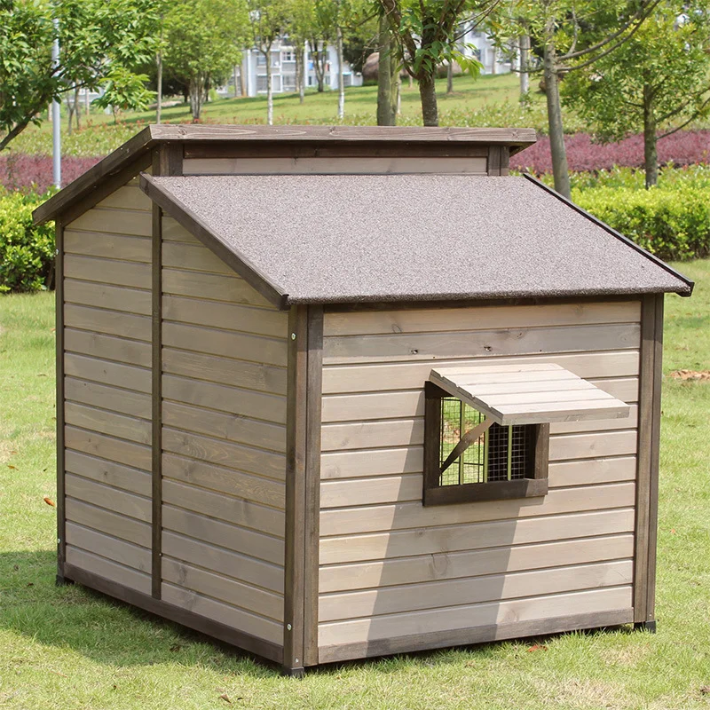 Luxury Modern Outdoor Solid Wood Button Closure Universal Waterproof Extra Large Dog Kennel House Furniture