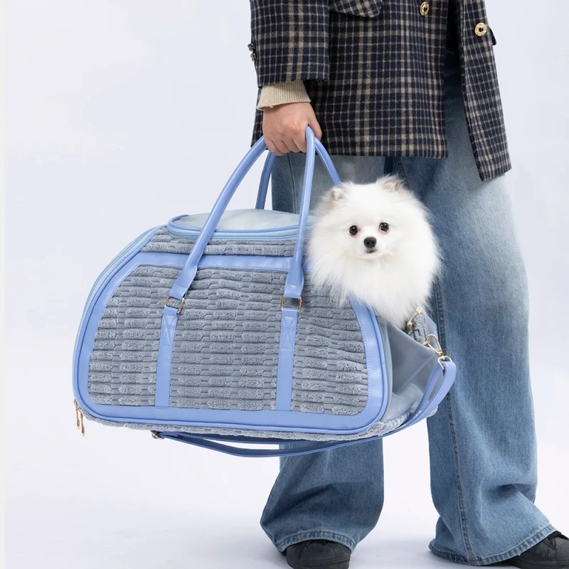 Luxury Modern Pattern Pet Carriers Custom Logo Portable Backpack Breathable Mesh Window Outdoor Zipper Small Dog Travel Bag