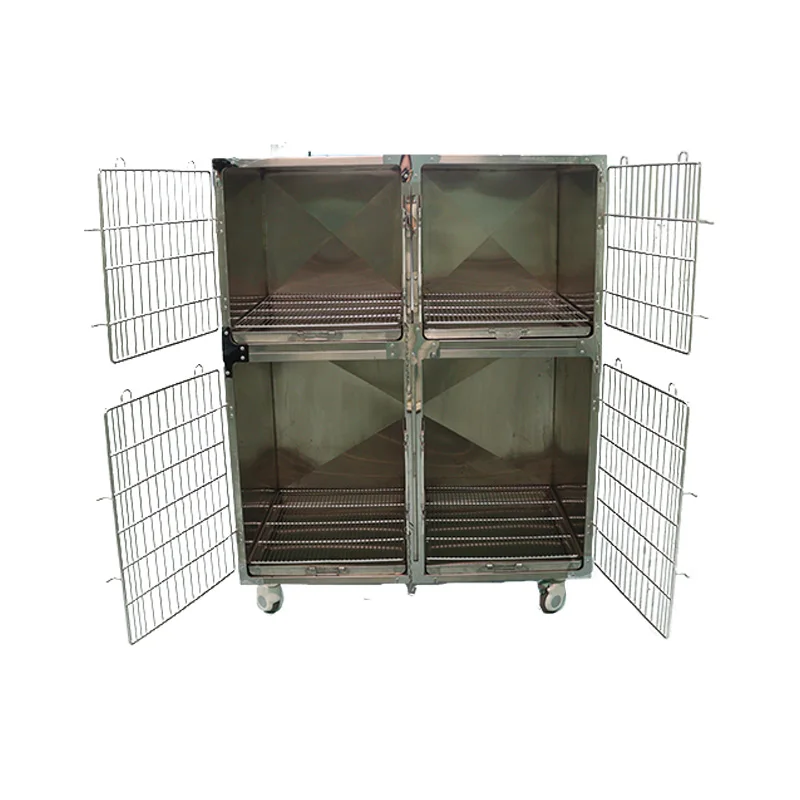 Luxury Modern Veterinary Kennel Cats Breeding Cages Simple High Box 304 Stainless Steel Foldable Dog Houses Iron Animal Birds