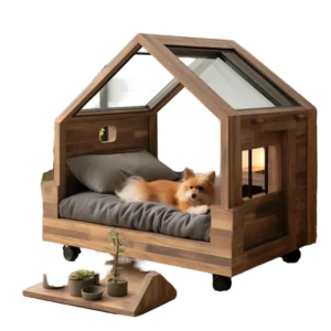 Luxury Modern Wood Pet House Button Closure Indoor Winter Kennel OEM Cat Nest Cabin Dog Villa Enclosed Winter Kennel Animal