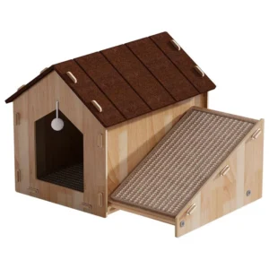 Luxury Modern Wood Pet House Indoor Kennel OEM Cat Nest Cabin Enclosed Furniture Cat Scratcher Carton Packing