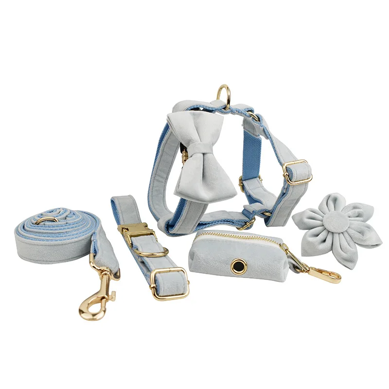 Luxury Multi Colors Pet XS XL Harness Set Dog Collars and Leash Small Medium Large Dog Leads Accessory