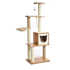 Luxury Multi Level Large Cat House Scratch Tower Multifunction Wood Cat Climbing Tree
