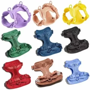 Luxury No Pull Lightweight PVC Dog Harness Adjustable Durable Breathable Mesh Pet Vest Harness with Soft Comfortable Cushion