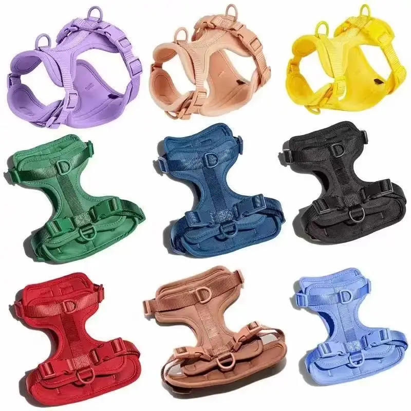 Luxury No Pull Lightweight PVC Dog Harness Adjustable Durable Breathable Mesh Pet Vest Harness with Soft Comfortable Cushion