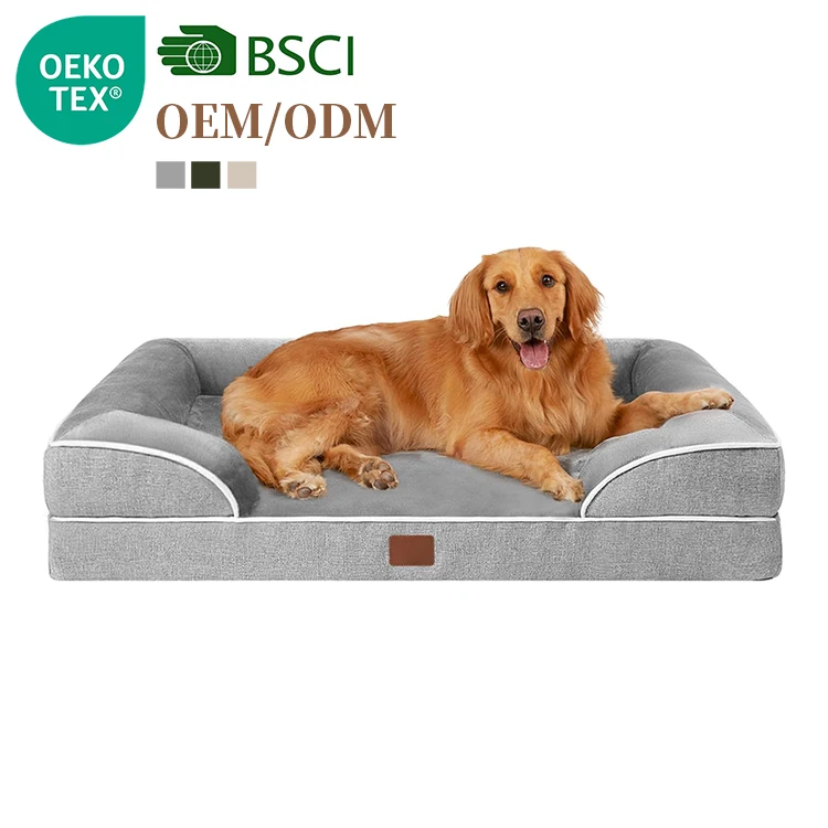 Luxury Orthopedic Dog Bed Waterproof Memory Foam Pet Sofa Bed Manufacturer Custom OEM Large Dog Couch Bed