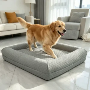 Luxury Orthopedic Pet Sofa Bed Rectangular Shape Eco Friendly Non Slip Bottom for Senior Dogs Cats