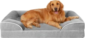 Luxury Outdoor Pet Bed for Dogs Fluffy Soft Memory Foam Sofa with Solid Plush Travel Friendly Dog Bed