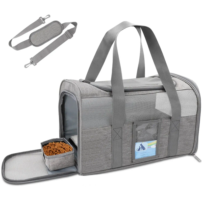Luxury Outdoor Soft Sided Pet Carrier Large Capacity Foldable Lightweight Portable Airline Approved for Dogs and Cats
