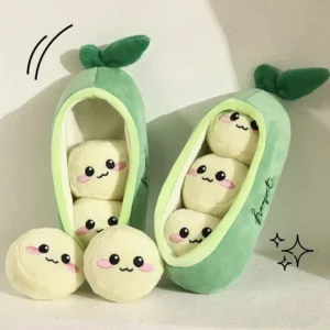 Luxury Pet Toys Dog Interactive Chew Toy Peas Shaped Plush Pet BB Squeak Dog Toys Durable Bite Resistant Molar