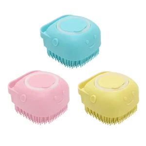 Luxury Plastic Pet Cleaning Grooming Soft Silicone Shampoo Dispenser Dog Massage Bath Brush Hair Dematting Bathroom Handheld