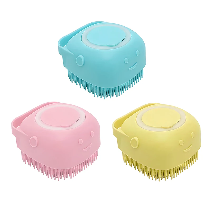 Luxury Plastic Pet Cleaning Grooming Soft Silicone Shampoo Dispenser Dog Massage Bath Brush Hair Dematting Bathroom Handheld
