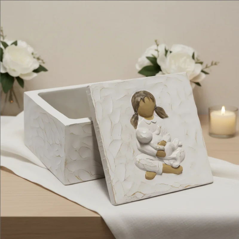 Luxury Resin Pet Cremation Urn for Dogs and Cats Modern Memorial Ashes Keepsake Box for Companion Animal Funeral Remembrance