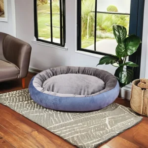 Luxury Round Donut Dog Bed XL Velvet Pet Supply for Small Medium Large Dogs Solid Animal Pattern for Cats